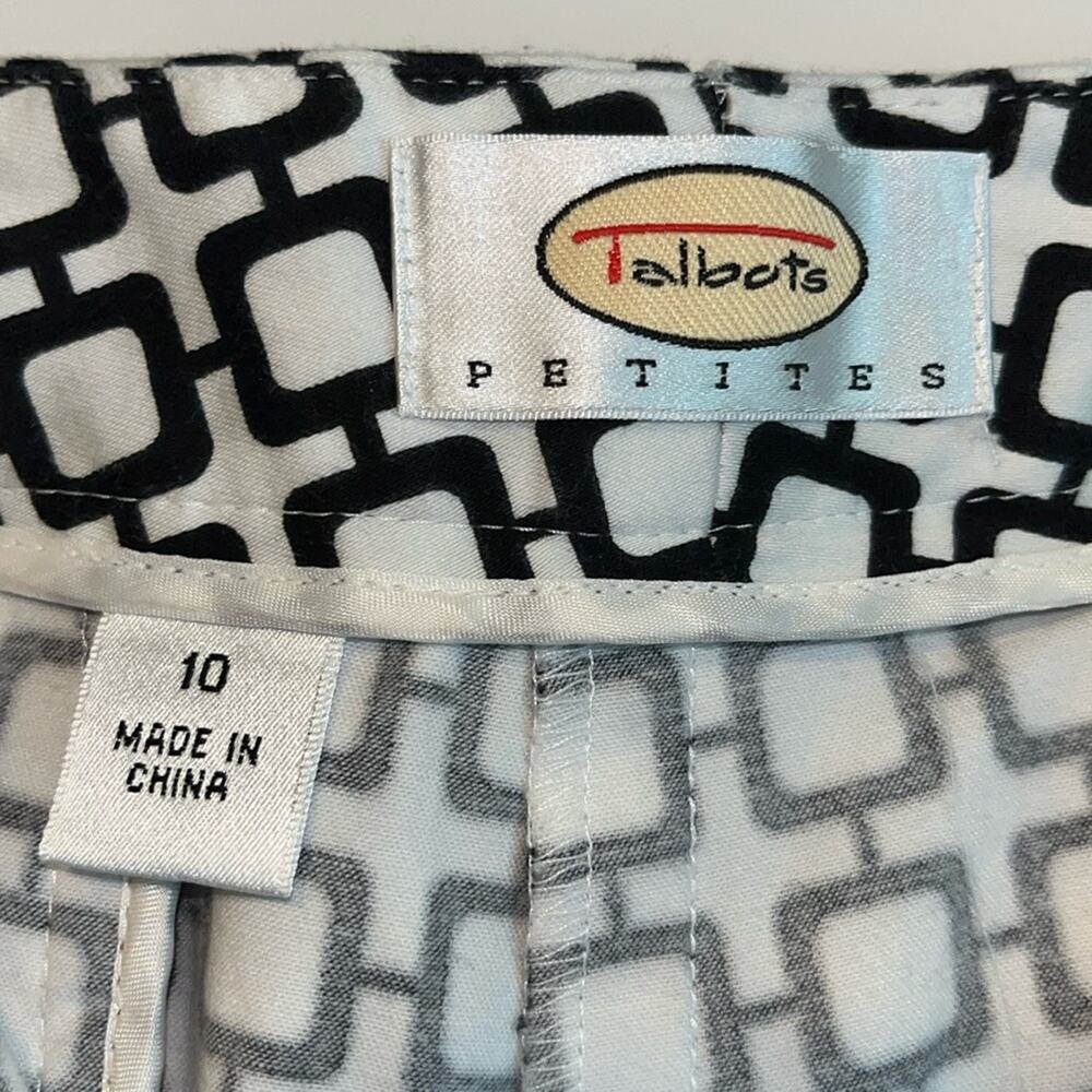 Talbots Black And White Geometric Patterned Crop … - image 7